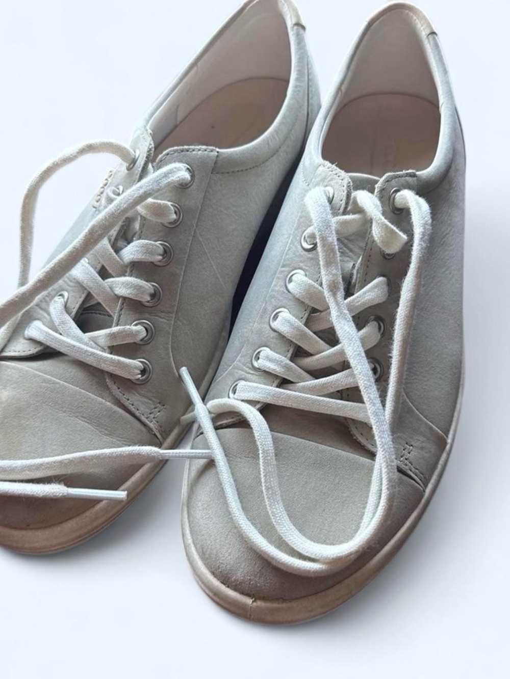 Ecco Women's Lace-Up Sneakers in Light Gray